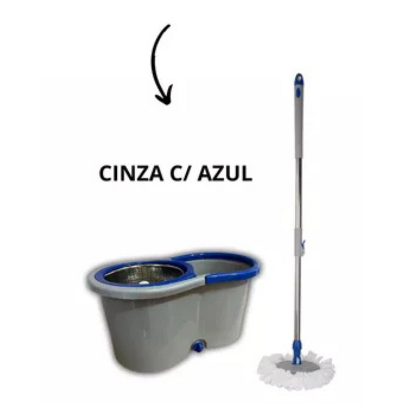 Mop Giratório 360° com Cesto Inox