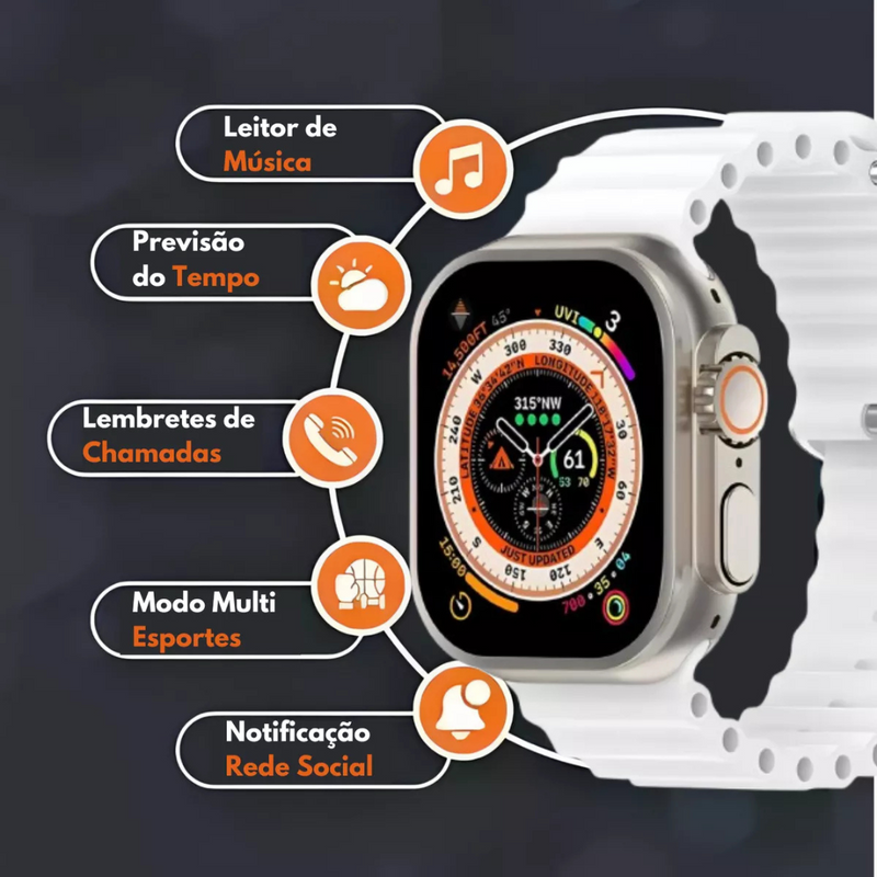 Smartwatch Ultra 9 - com 7 Pulseiras