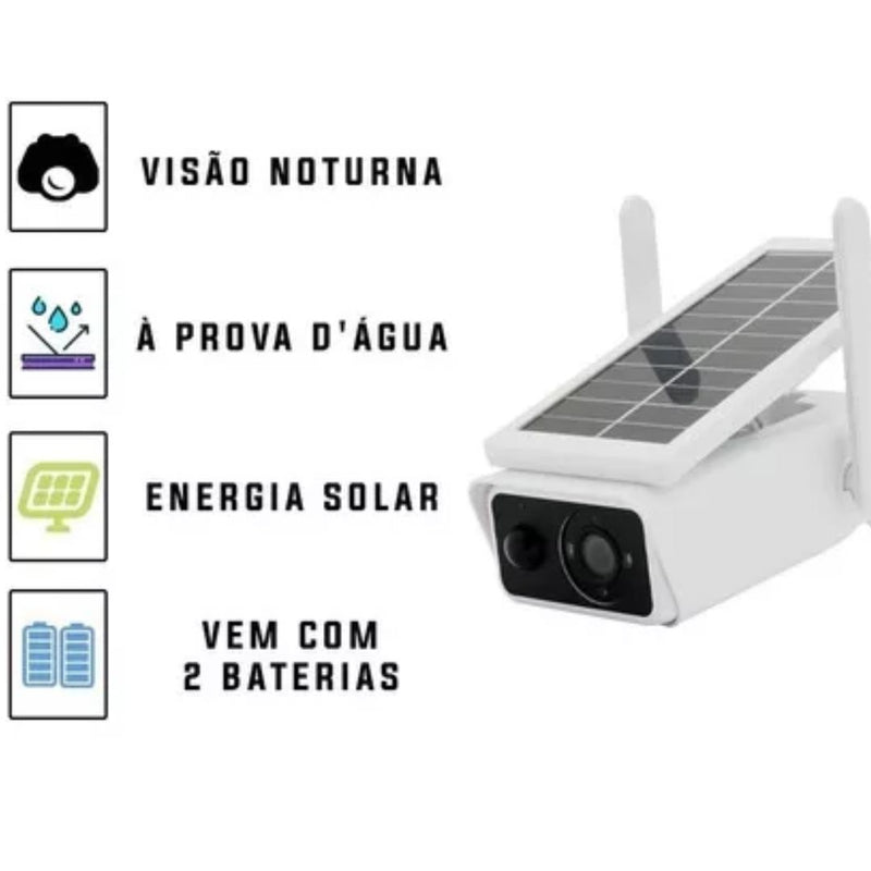 Câmera de Segurança Wifi Energia Solar Full Hd